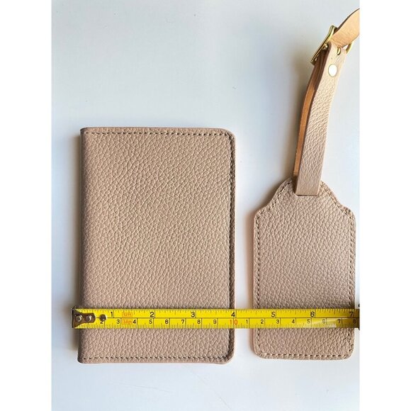Lucchese Leather Passport Holder + Luggage Tag Set Pink Blush R1236-6511 - Picture 4 of 8